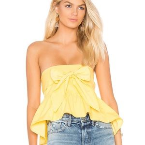 Tigre Tied Top in Custard Yellow